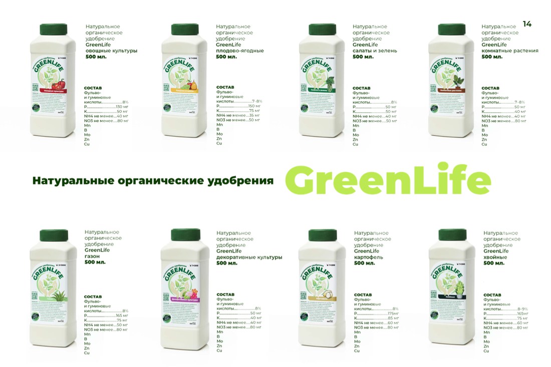 Документ с составами продукции Green Life