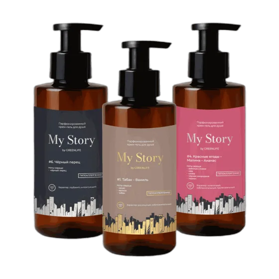 Набор крем-гелей для душа My Story, 3 × 460 мл